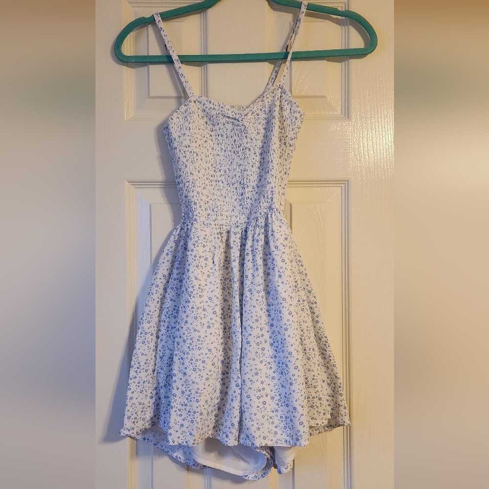 Floral Blue and White Dress